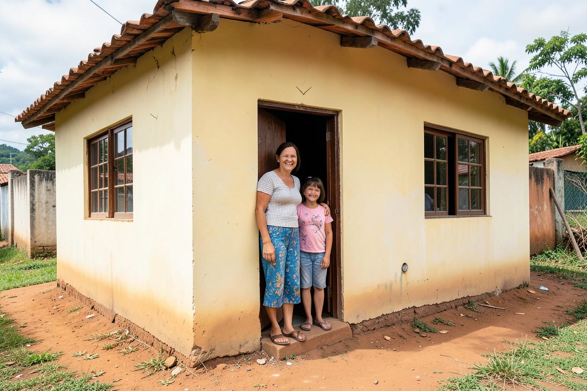 Casa reconstruída entregue a uma família